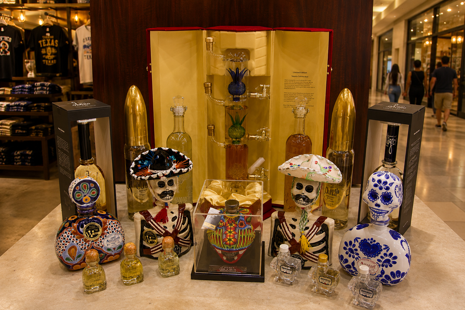 Mexican tequila specialty display