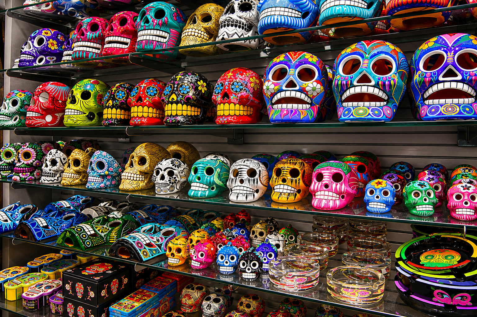 Day of the Dead painted skulls