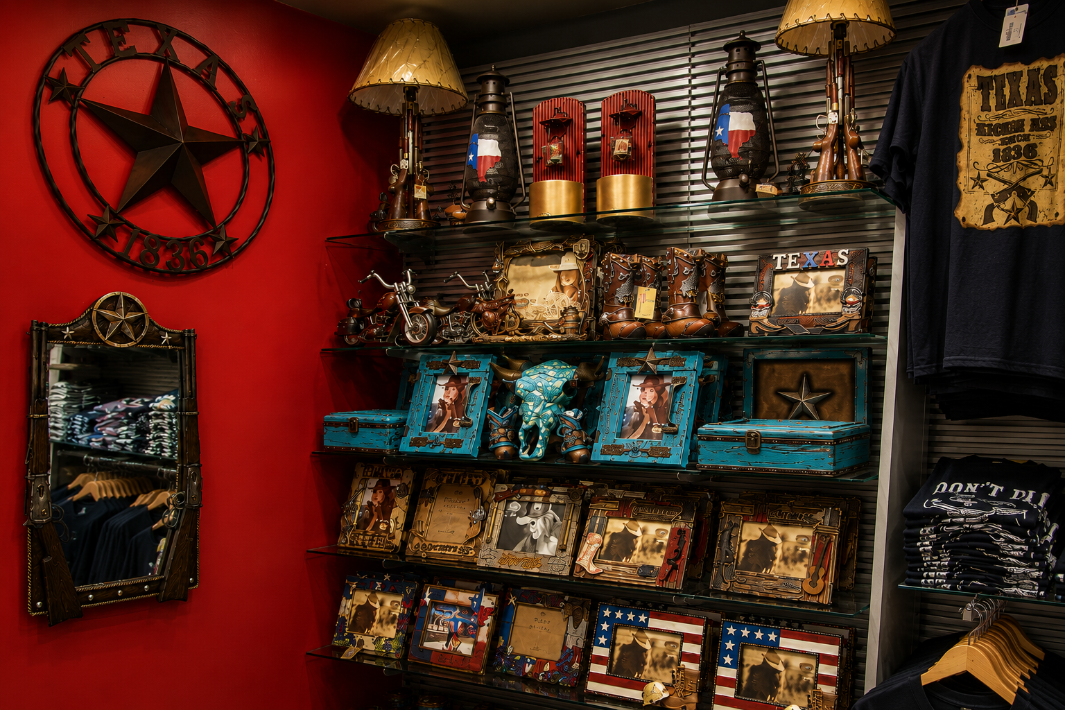 Texas western souvenirs and frames